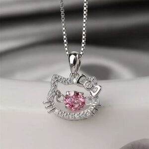 2 Carat Moissanite 925 Sterling Silver Hello K. Pendant